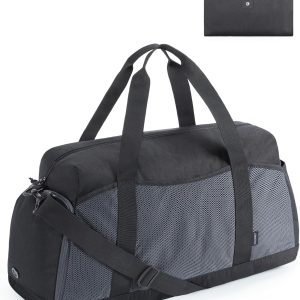Gym Bag for Women, Foldable Duffle Bag for Travel, 35L Carry on Weekender Overnight Bag, Sports Duffel Bags with Shoe Compartment, Personal Item Travel Bag Workout Bag for Travel Yoga, Black