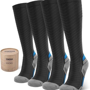 Compression Socks for Men & Women (2/4/6 Pairs) 20-30 mmHg Graduated Compression Knee High for Running, Athletic