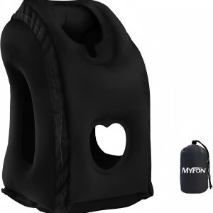 Inflatable Travel Pillow, Inflatable Neck Air Pillow for Sleeping, Support Head, Chin, Neck and Lumbar, Avoid Neck and Shoulder Pain, Comfortable for Airplane, Car, Bus, Train and Office Napping