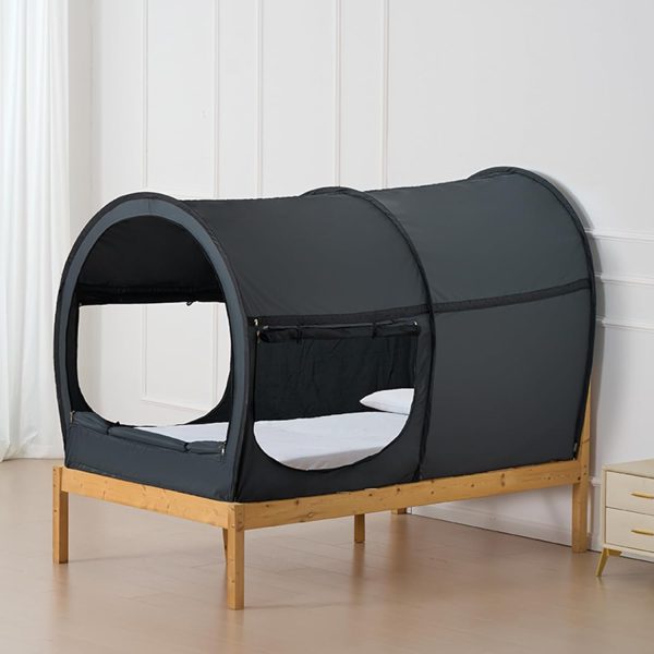 VEVOR Bed Tent, 75" x 54" x 47" Full Size 4 Doors Block Out Light Sleeping Bed Canopy Breathable Dream Tent with 0.28 in Fiber Poles on Bed Privacy for Kids and Adult Indoor Sleeping Tent - Image 8